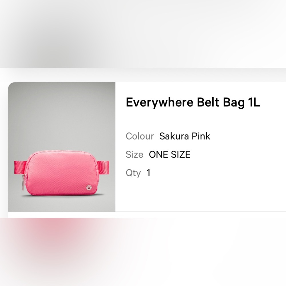 Sakura Pink Lululemon Belt Bag 1L. Discontinued color. 💖 EUC